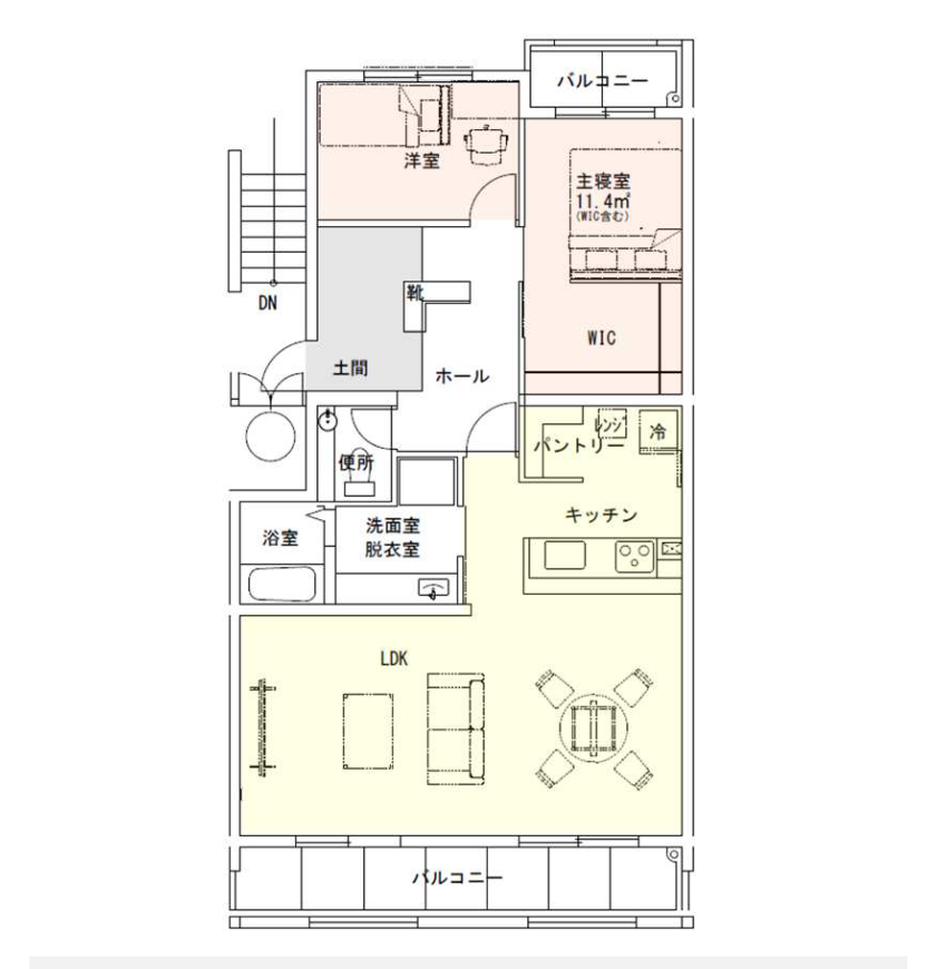 2LDKプラン 間取り図