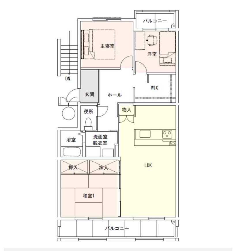 3LDKプラン 間取り図